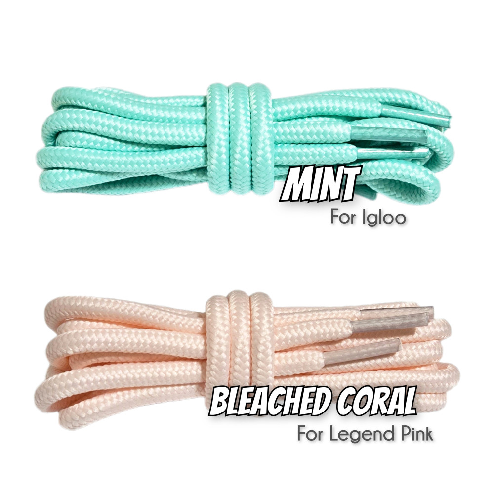 Jordan XI Thick Rope Laces - For AJ 11 Low - Mint - For Igloo - Bleached Coral - For Legend Pink -